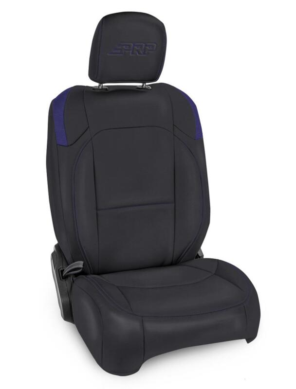 Jeep Gladiator JT Front Seat Covers - PRP Seats - Pocket Back; Manual Seat Adjusters - Black/Purple - `20-`25 Jeep Gladiator JT Front Seat Covers - PRP Seats - Pocket Back; Manual Seat Adjusters - Black/Purple - `20-`25